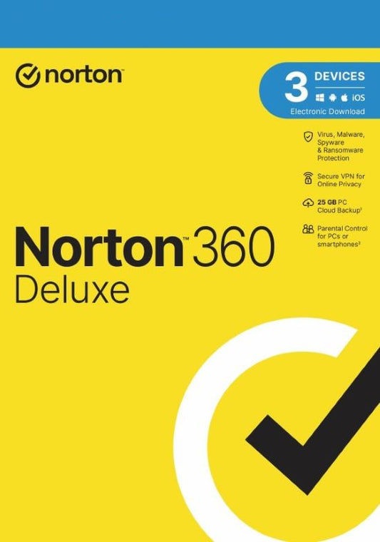 Norton 360 Deluxe EU Key (1 an / 3 appareils) + 25 GB Cloud Storage