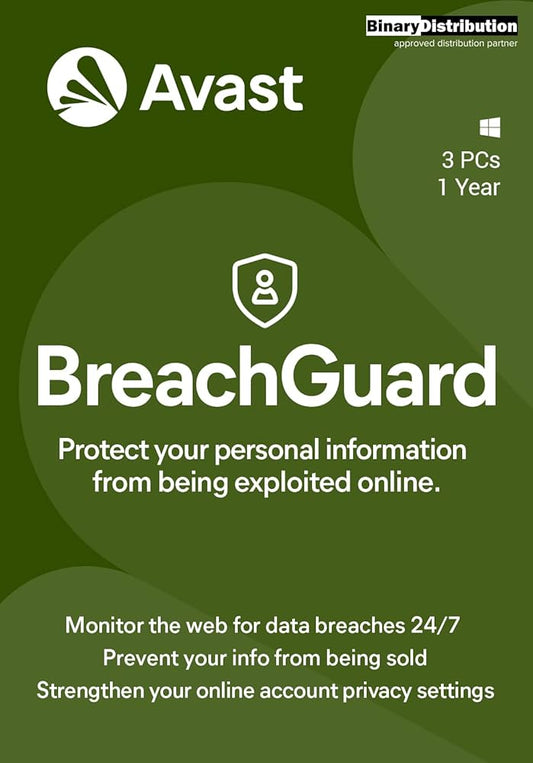 Clé Avast BreachGuard 2024 (1 an / 3 appareils)