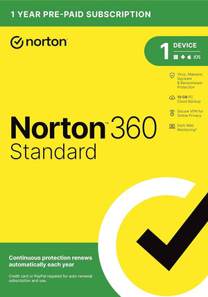Norton 360 2024 EU Key (1 an / 1 appareil) + 10 GB Cloud Storage