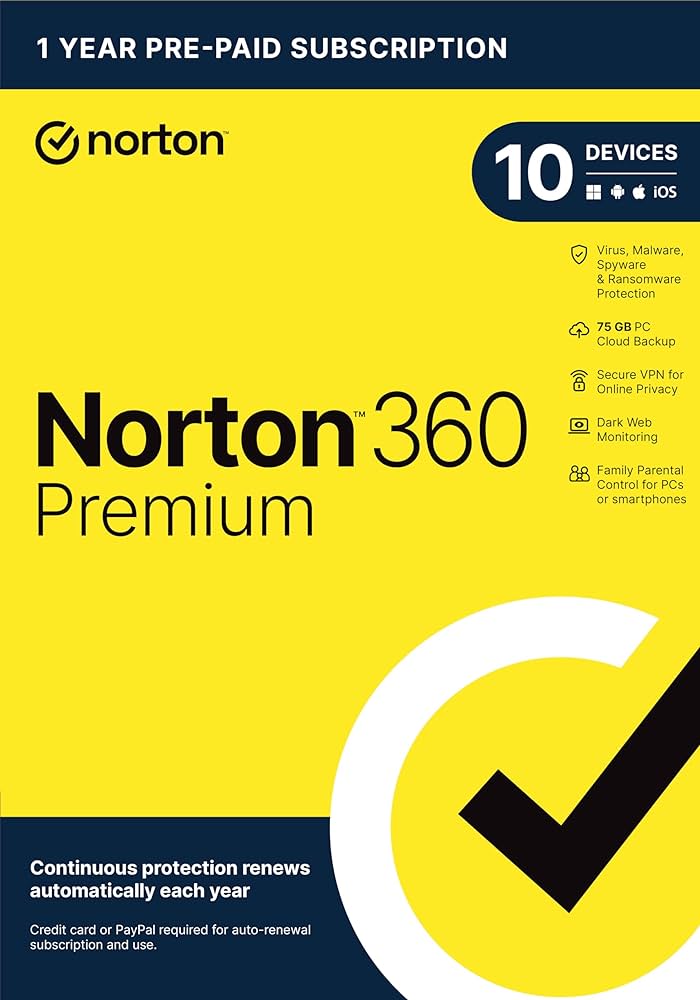 Norton 360 Premium 2024 EU Key (1 an / 10 appareils)