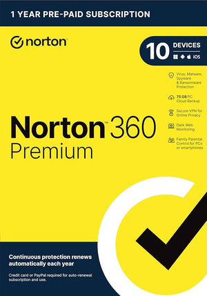 Norton 360 Premium 2024 LATAM Key (1 an / 10 appareils) + 75 GB Cloud Storage + VPN