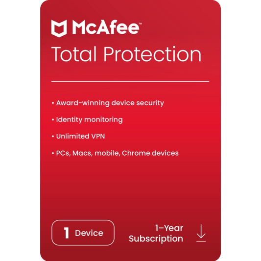 Clé McAfee Total Protection 2024 (1 an / 1 appareil)